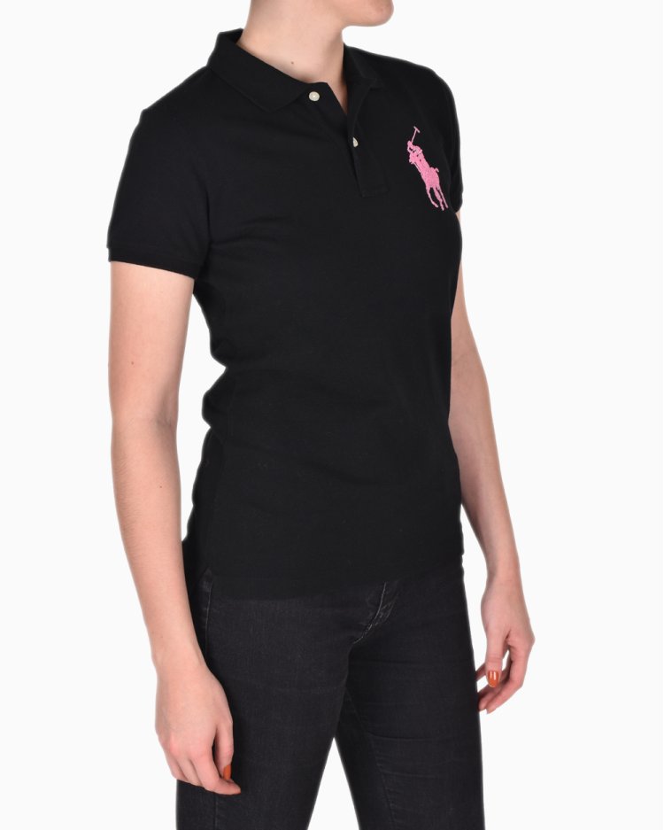 Camisa Ralph Lauren Original Polo Preta Bordado Miçanga Feminina